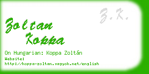 zoltan koppa business card