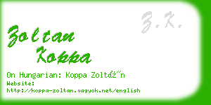 zoltan koppa business card